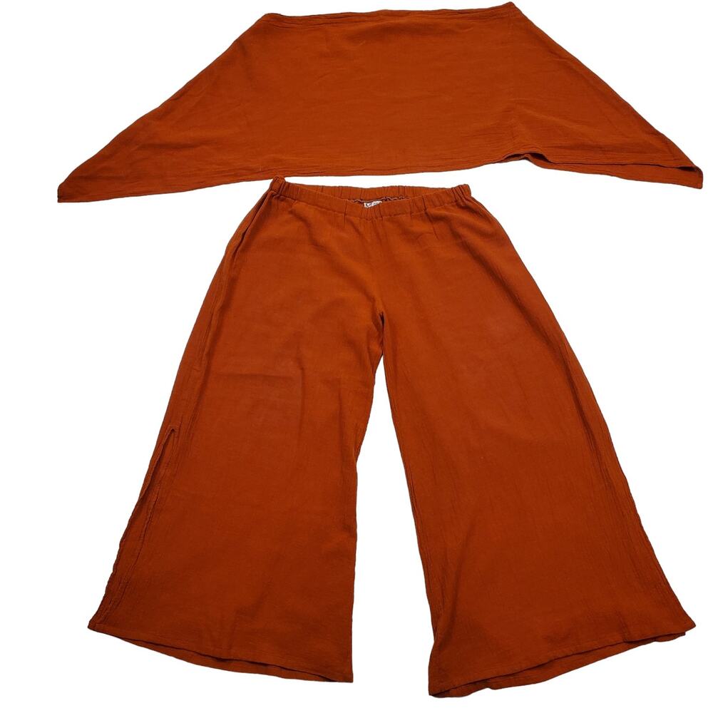 Oh My Gauze Rust Color 2-Pc Poncho Pansuit